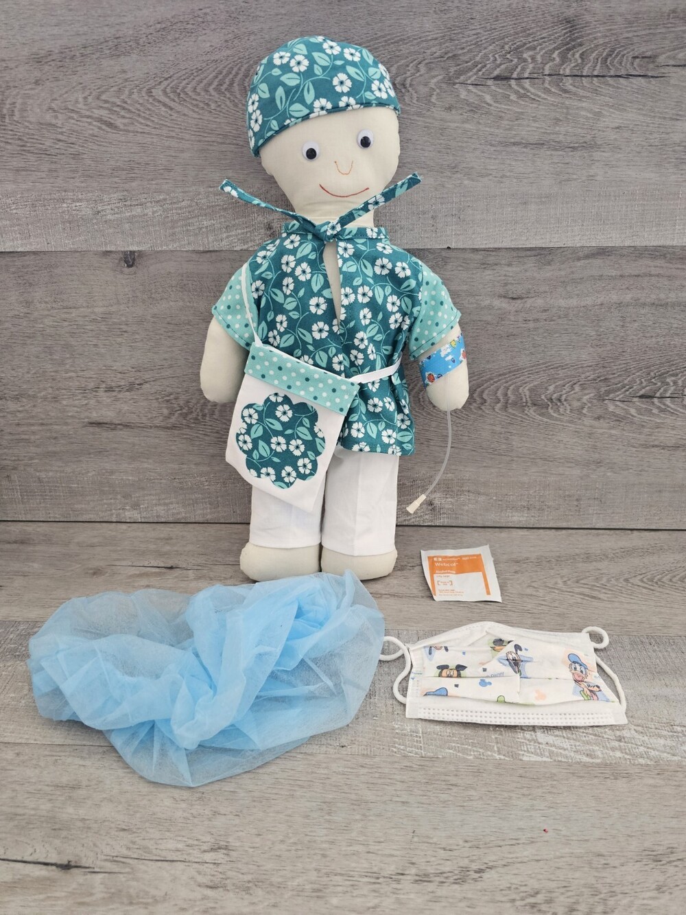 Children's Healthcare Plush Comfort Doll + Accessories Handmade Surgery Hospital